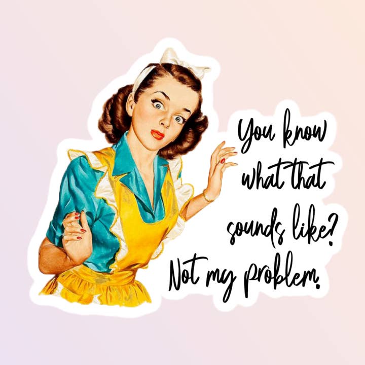 Retro Husmor Ikke Mit Problem Sticker for engroshandel hos Sorry Not Sorry Co