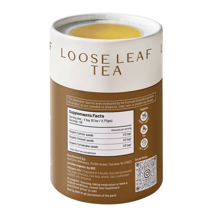 AyurSome Wellness - Wholesale Loose Tea - Organic Tea for gut health - CCF Tea, Loose leaf - 4.4 oz4