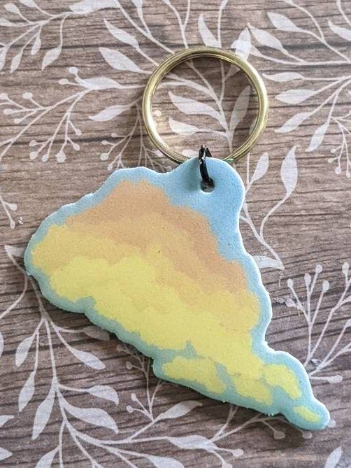 Handmade Sunset Clouds Keychain for wholesale by Stewart Gaus Design