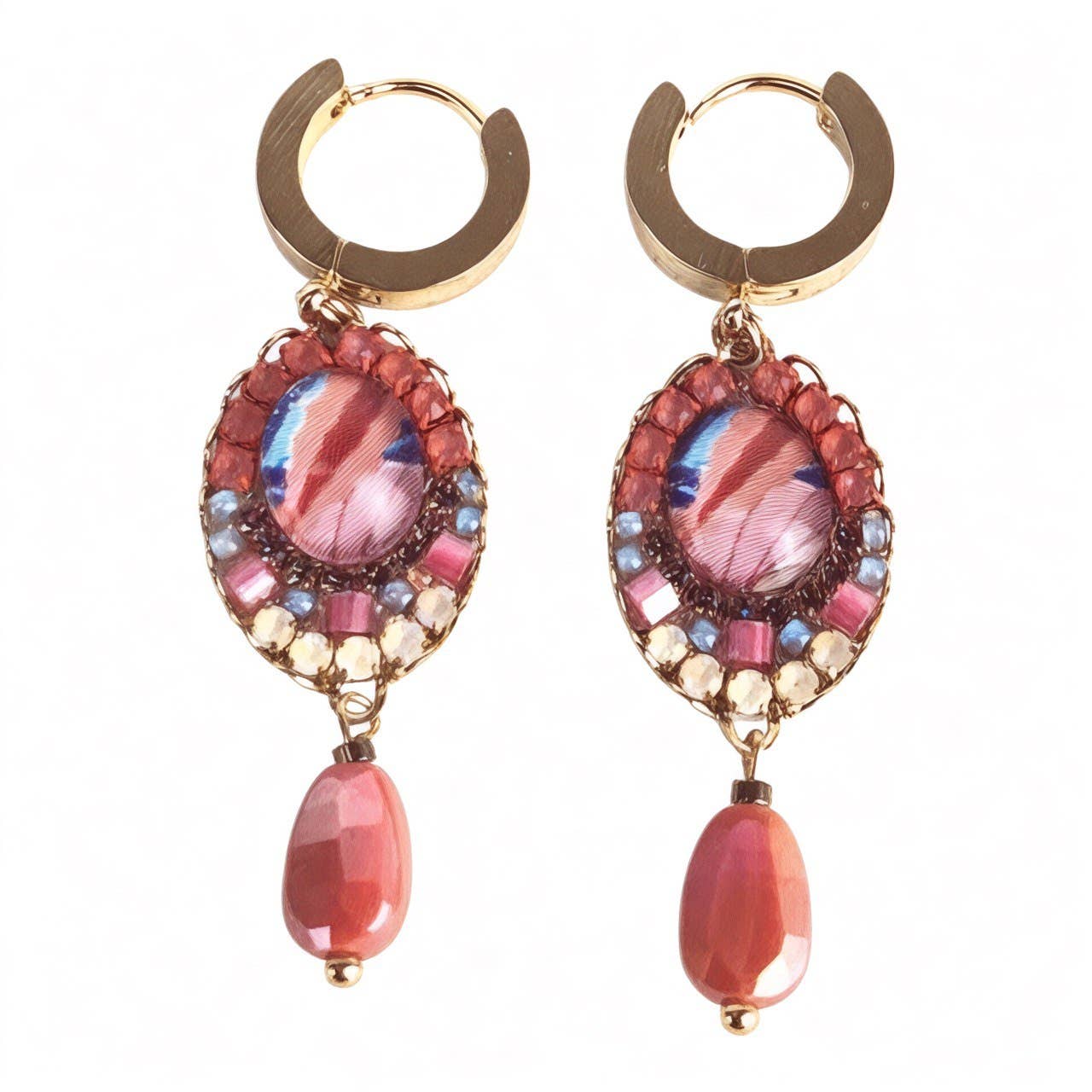 melizijewelry - Wholesale Dangle Earrings - Doria crystal and gold-plated steel earrings2