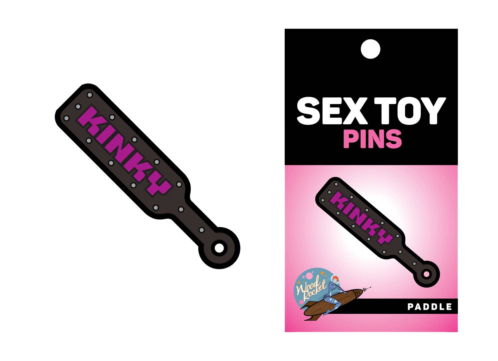 Black Gray Purple Kinky Paddle Enamel Pin, EPT-024 for wholesale on Faire1