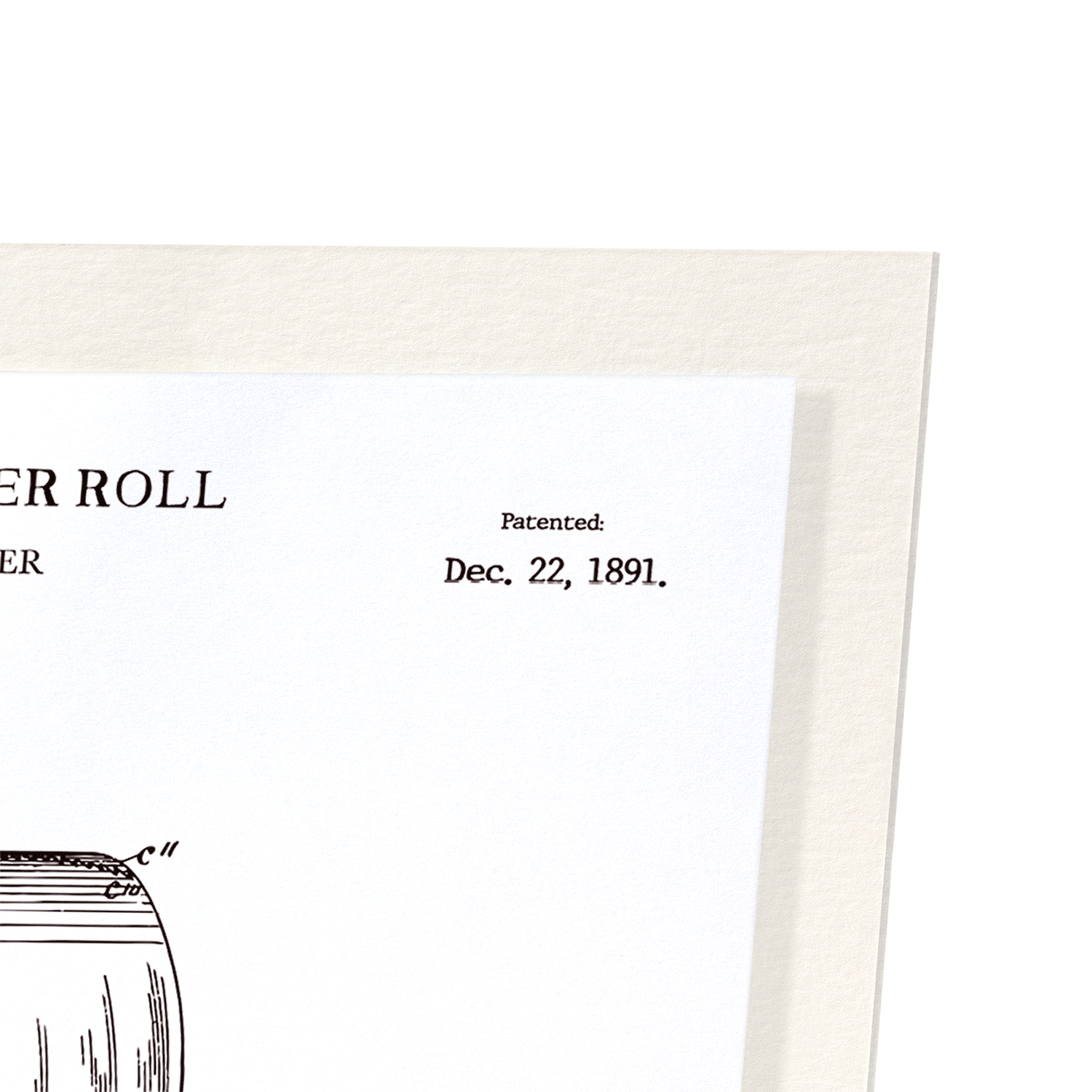 Ezen Trade - Vente Affiche d'art - BREVET D'UN ROULEAU DE PAPIER TOILETTE (1891) : Art Print1