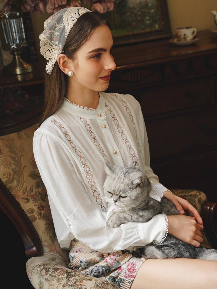 ROSIE POSIE - Wholesale Blouse - Women's - RP2225 - Vintage-Inspired Lace Trimmed Blouse4