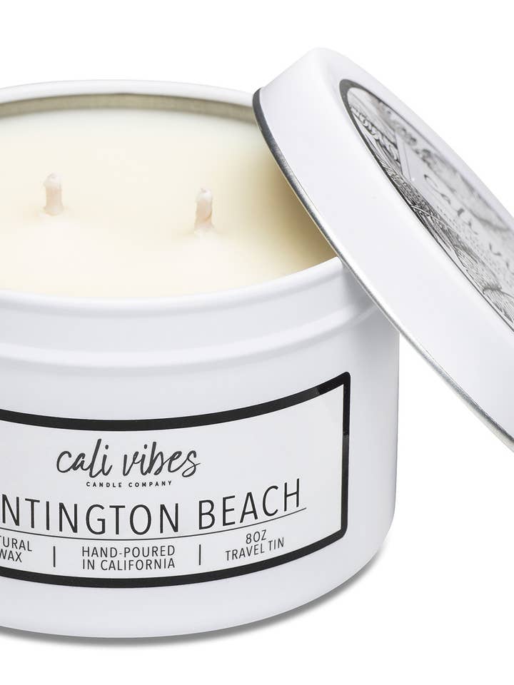 Huntington Beach - 8oz Travel Tin for wholesale by Cali Vibes Candle Company