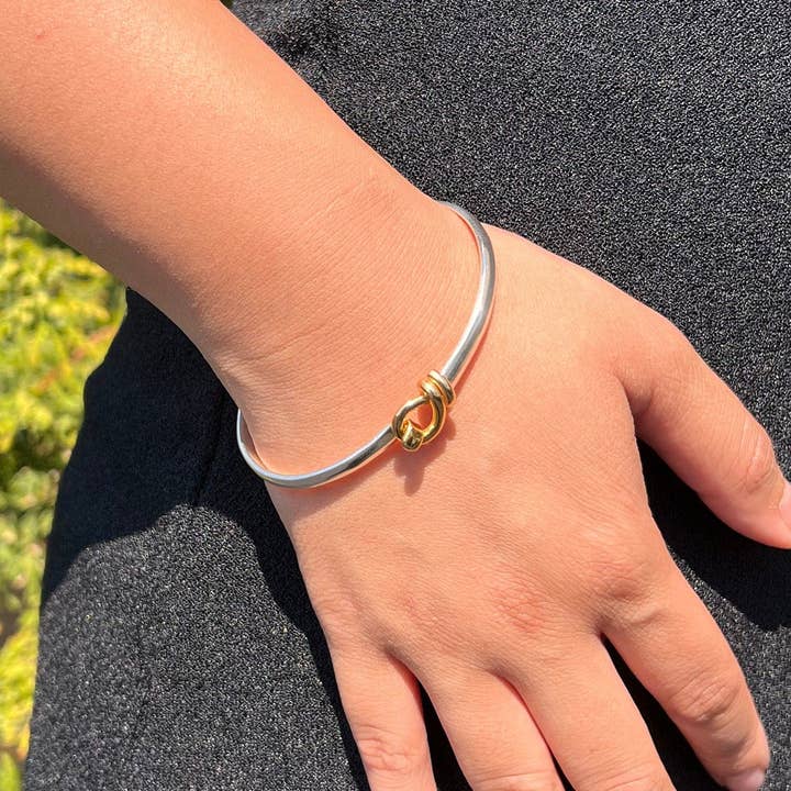 Two Tone Gold Vermeil Clasp Bangle for wholesale by Mon Bijoux