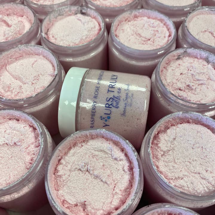 Yours Truly Bath Co - Wholesale Body scrub/exfoliant - Raspberry Rose Hibiscus Foaming Sugar Scrub