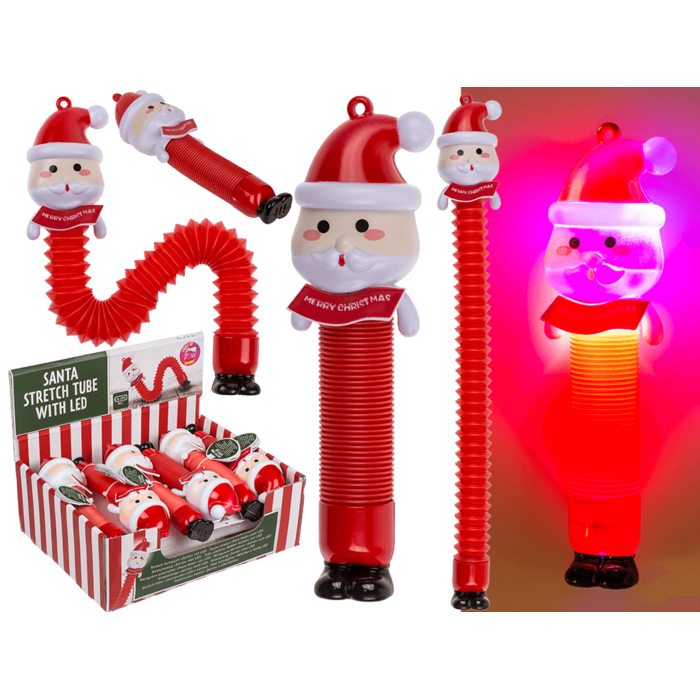 Out of the blue KG - Wholesale Christmas Decoration - Stretch tube, Santa, with LED, incl. 3 x LR410