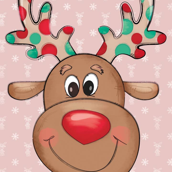 Krans Sign, Rensdyr Sign, Polka Dot Juleskilt, 8x10" M for engroshandel hos DecoExchange