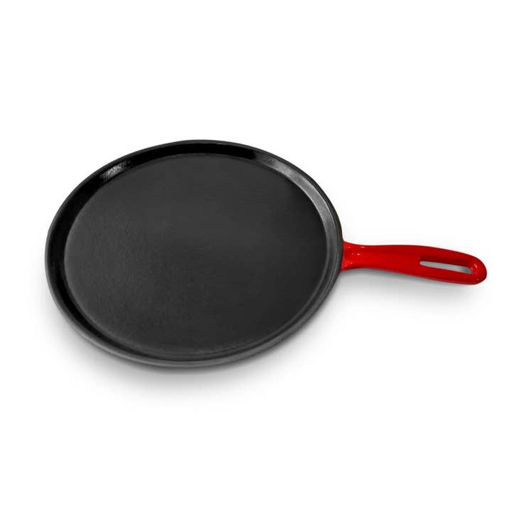 Silk Route Spice Company - Wholesale Pan - Red Enamelled Cast Iron Crepe Tool