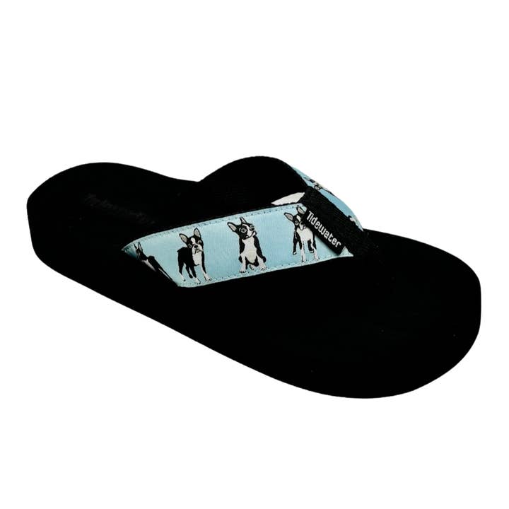 Tidewater Sandals - Wholesale Flip Flops - Women's - Arch Support Cushioned Flip Flops Sandals - Boston Terriers