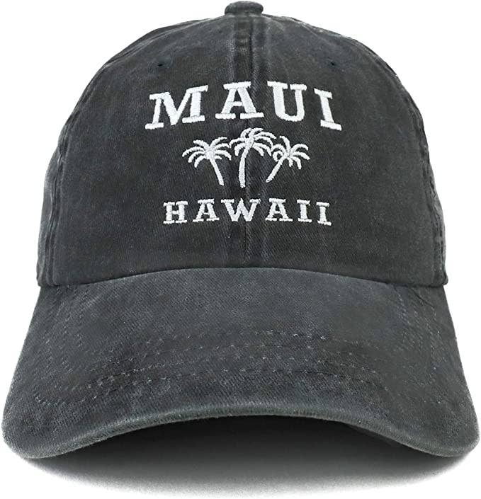 Trendy Apparel Shop - Venta al por mayor Gorra de béisbol - Unisex - Gorra de béisbol bordada Maui Hawaii con palmera3