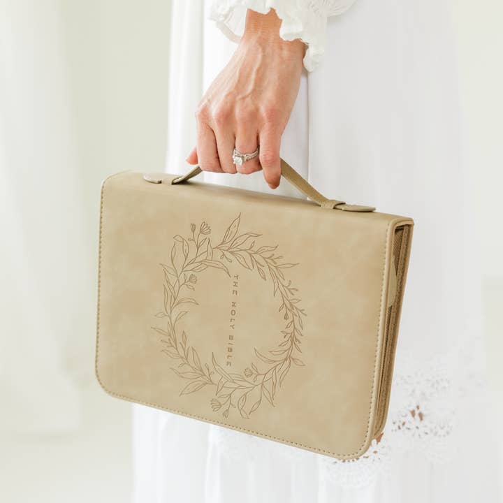 Ever, AJ - Wholesale Bible Cover - Bible Cover, Vegan Leather, Wreath Bible Case, Holy Bible1