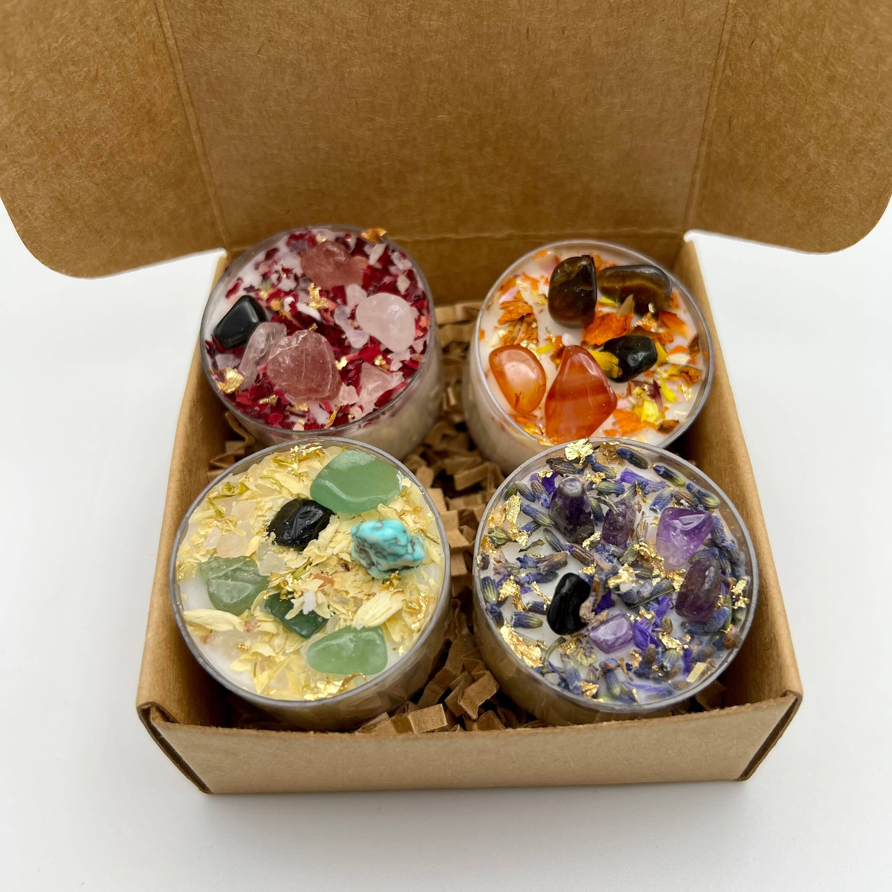 Purple Door ATX - Venta al por mayor Velas pequeñas - Set de 4 velas de té Intention para meditación ritual4