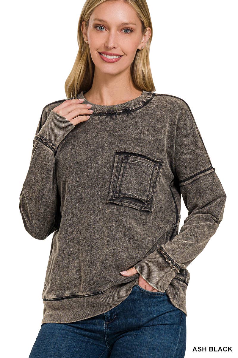 42POPS - Vendita all'ingrosso Felpa - Donna - Pullover in French Terry lavaggio acido.10