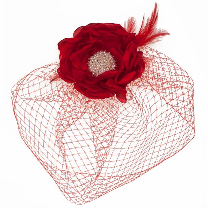 Lilianne Red Party huvudbonad för wholesale av Flormoda