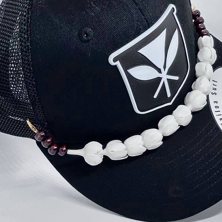 Trucker Hat Charm Pikake Clay Flower for wholesale by Cali Kai Hawaii