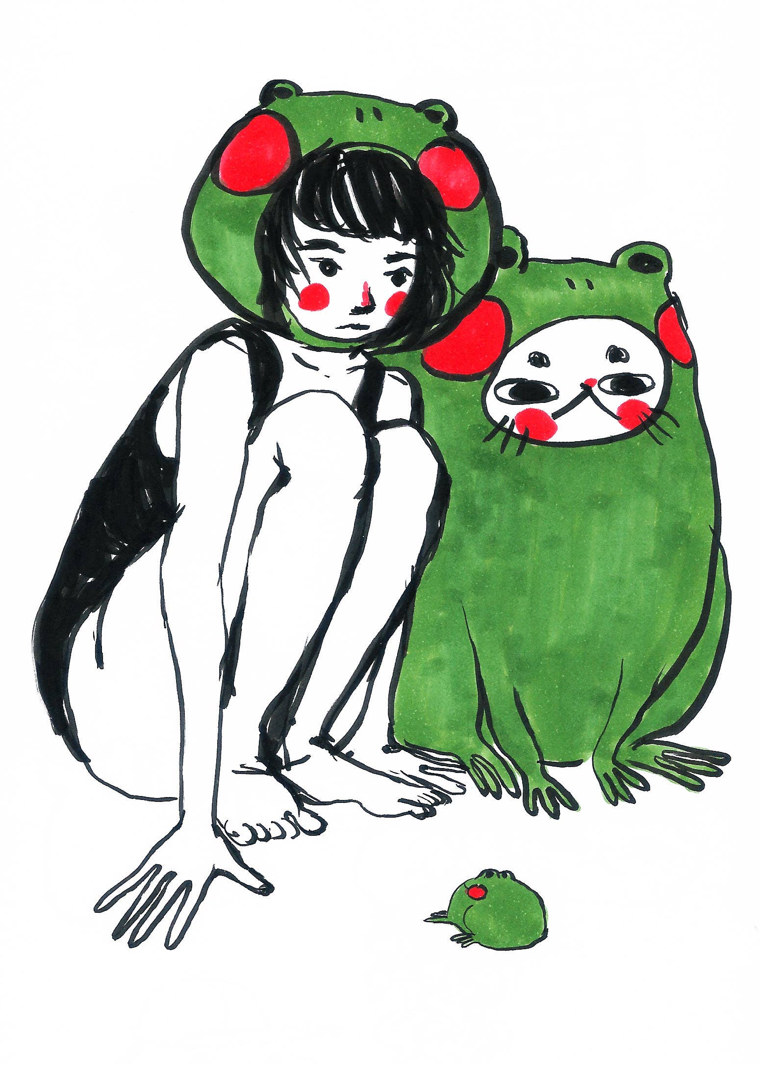 Rebekah Evans Art - Wholesale Art Print - Print - "Frog Club"1