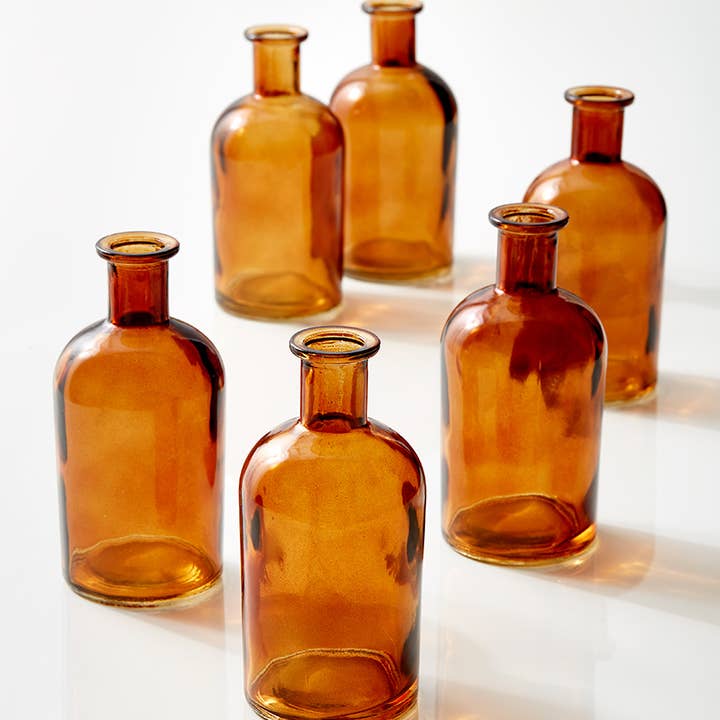 Jamali Garden - Vente Vases - Bouteille de médecine ambrée Bud Vase