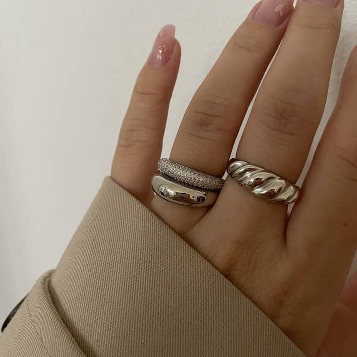 Nava Copenhagen - Wholesale Multi-Stone Ring - Poise Ring - Silver1