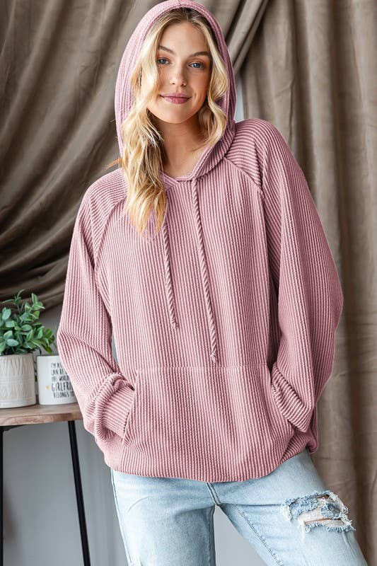 HEIMISH – wholesale Hoodie - Dam – ET7665-14 LÅNGPUFFÄRMAD MASSIV URBAN RIBBAD HUVTRÖJA15