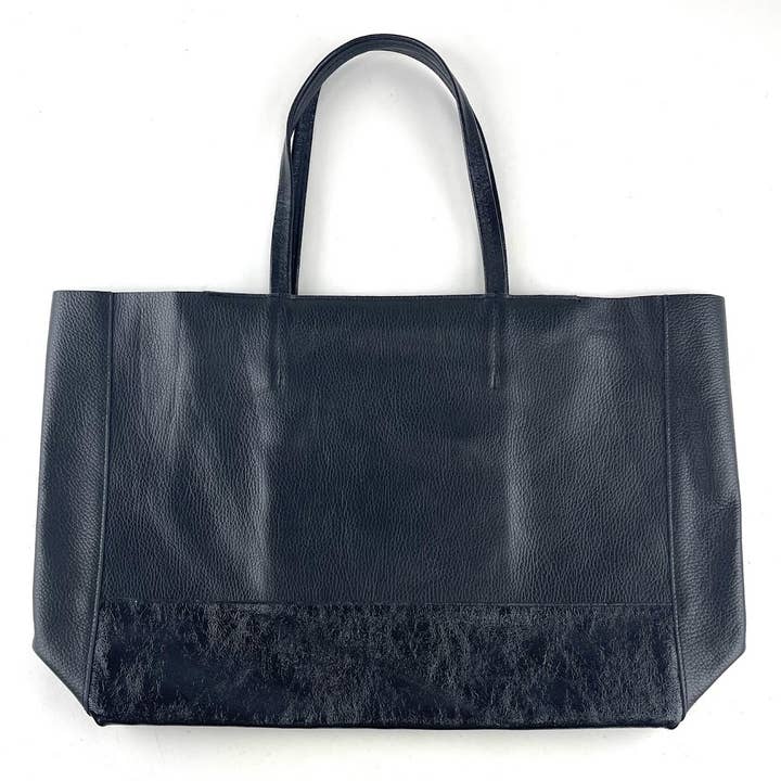 MILANO AMOUR - Wholesale Tote Bag - Women's - SHOPPER MAXI TAGLIO VIVO ZIP BICOLOR MATCH LAMINATO TOTE BAG3