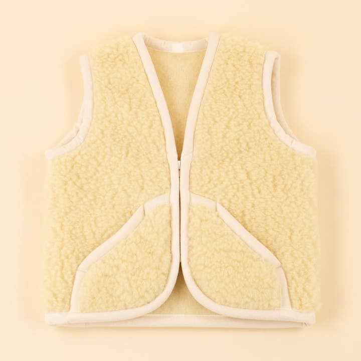 Wool jacket with zipper kids beige for wholesale by Moonrise