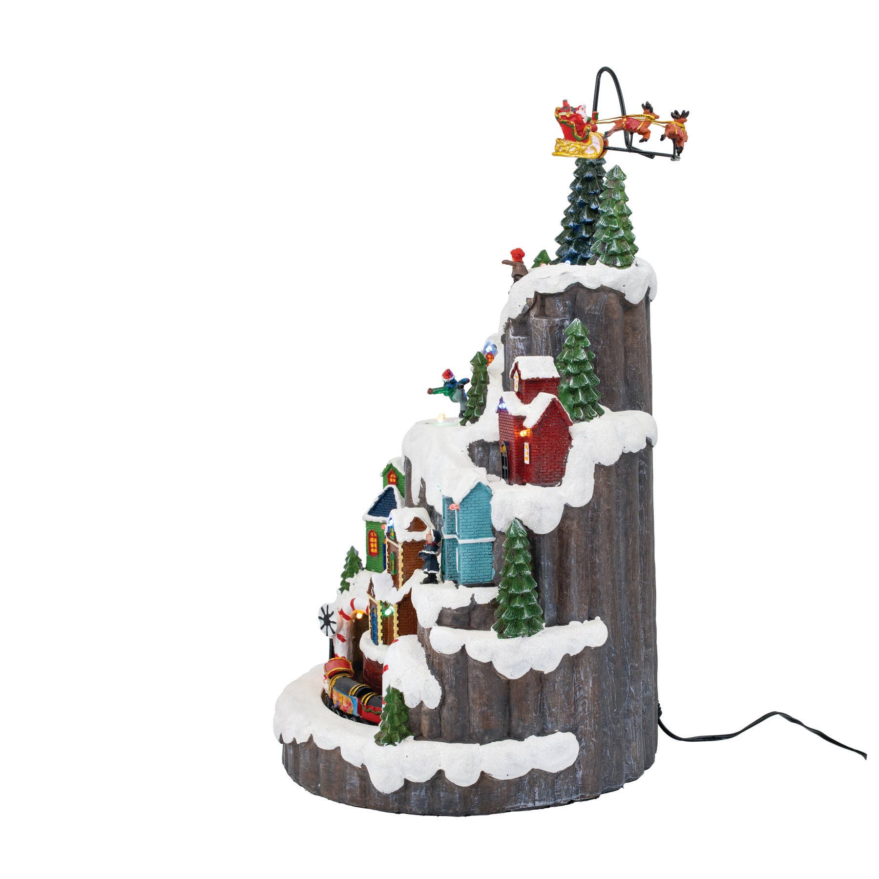 multicolor Christmas Village - Hill Town with Train and Santa for wholesale on Faire3