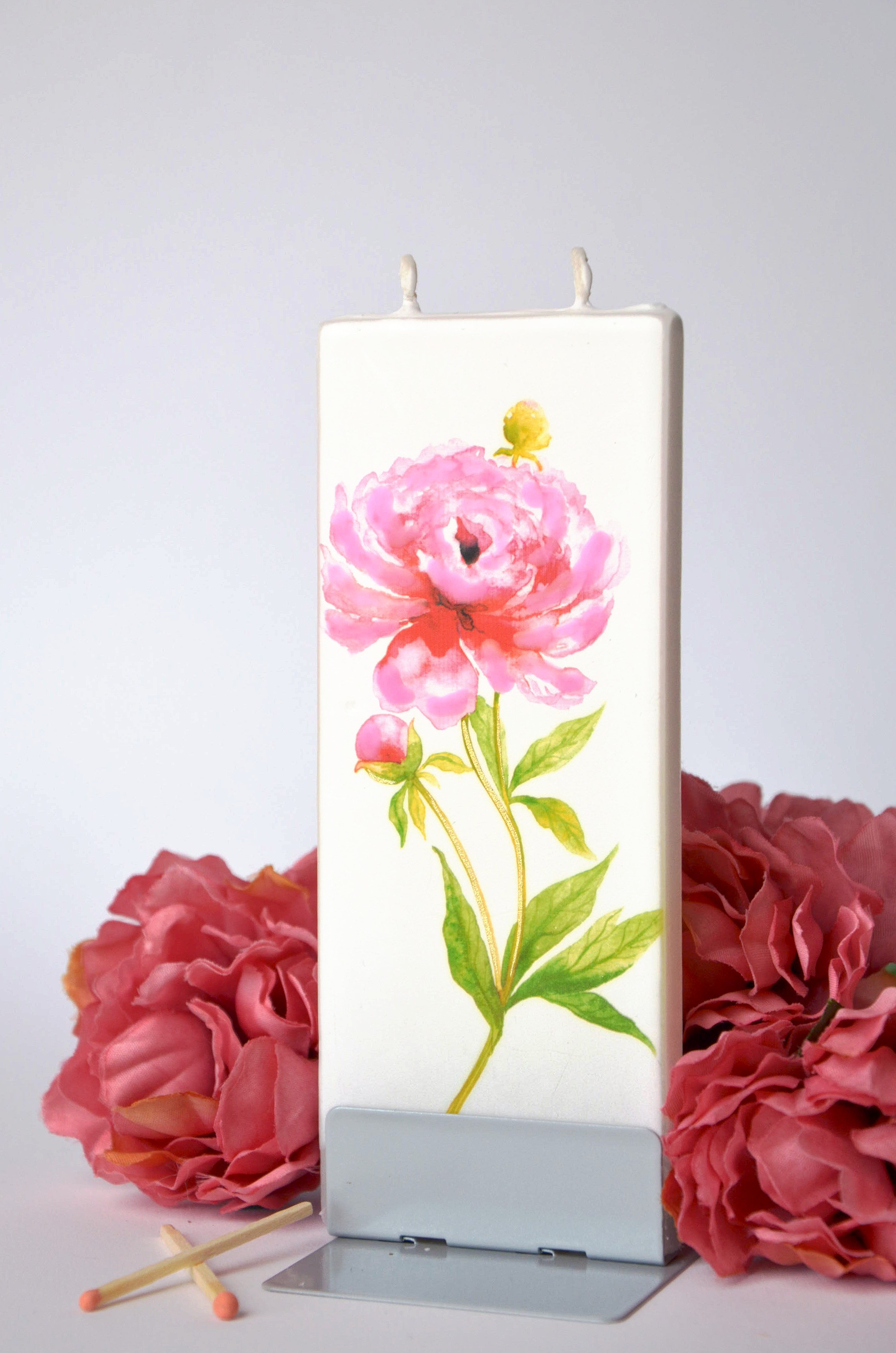 Flatyz Candles - Vente Bougies originales - Bougie plate à la main Pivoine1