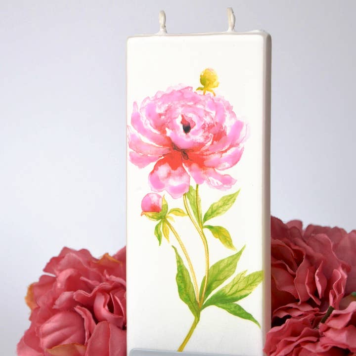 Flatyz Candles - Wholesale Novelty Candle - Flat Handmade Candle-Peony1