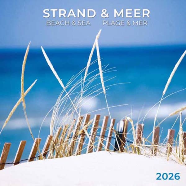 Strand og Hav 2026 Vægkalender. Plakat inkluderet for engroshandel hos VisionWorks LLC