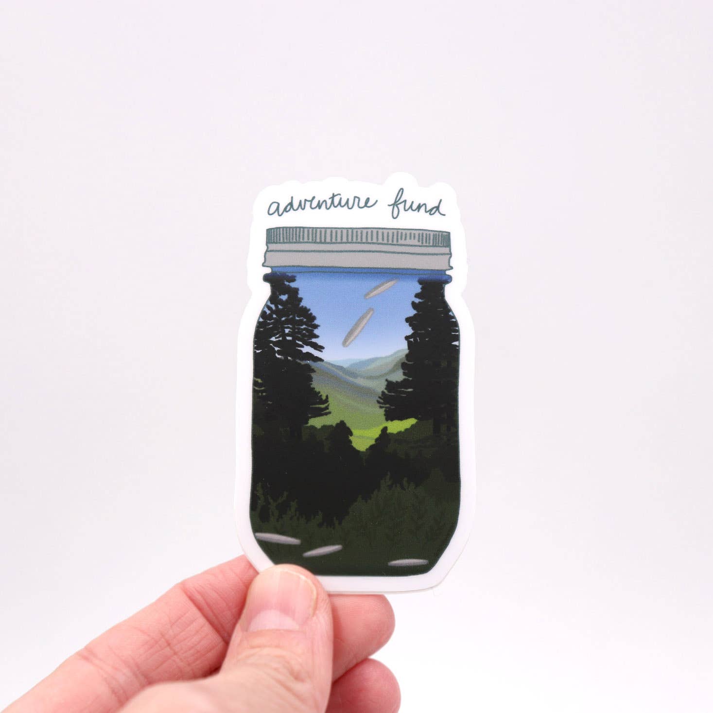 Rachel Alvarez Art - Wholesale Sticker - Adventure Fund Sticker 3 mountain scene2