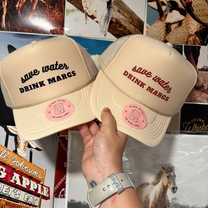 THE BEVEL LABEL - Wholesale Trucker Hat - Women's - Save Water, Drink Margs Trucker Hat3