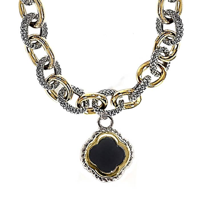 Ciondolo a forma di trifoglio bicolore per la vendita all'ingrosso da parte di Laudic Co