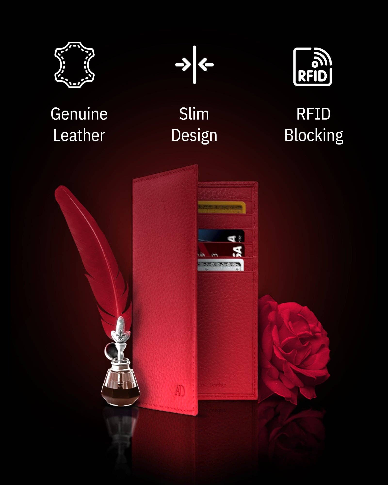 Access Denied Accessories - Wholesale Wallet - Unisex - Genuine Leather Checkbook Cover For Women &Men RFID Blocking3