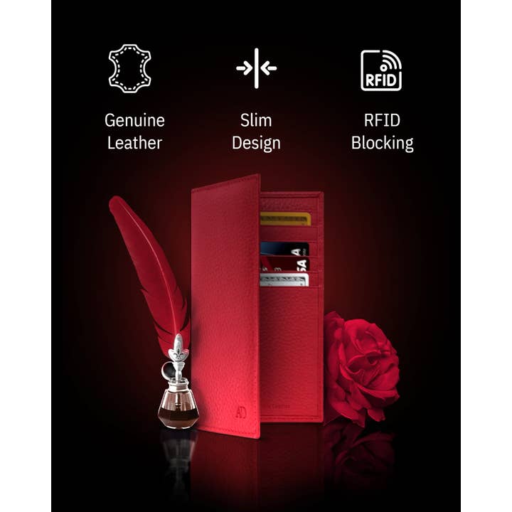 Access Denied Accessories - Wholesale Wallet - Unisex - Genuine Leather Checkbook Cover For Women &Men RFID Blocking3