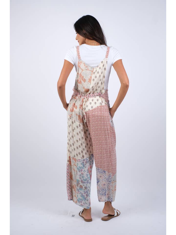 Sacred Threads - Wholesale Overalls - Women's - Rosy Mosaic Patchwork Blush Overalls2