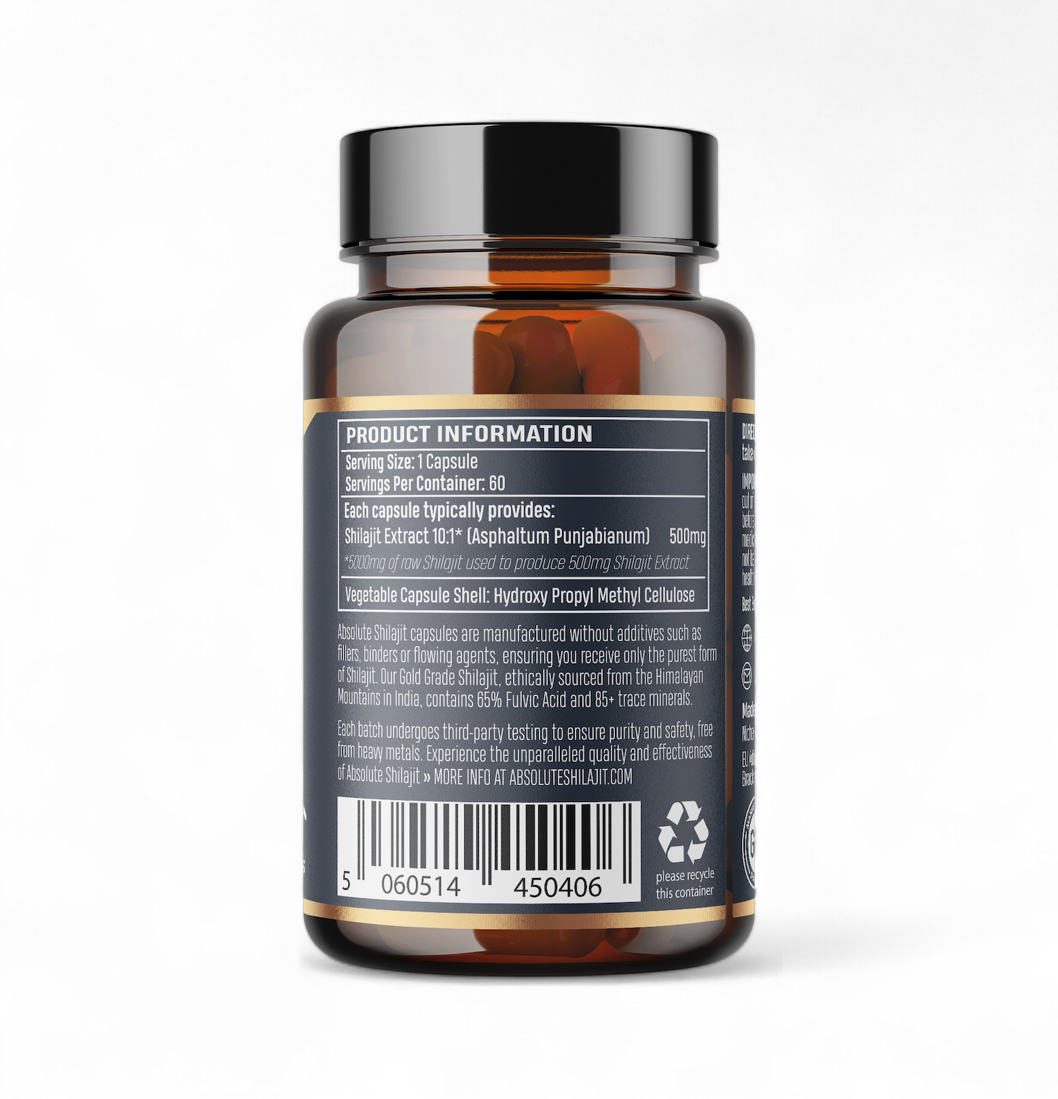 Nutra Brands – wholesale Oral supplement/vitamin – Absolute Shilajit 500mg | 60 Vegan Capsules1