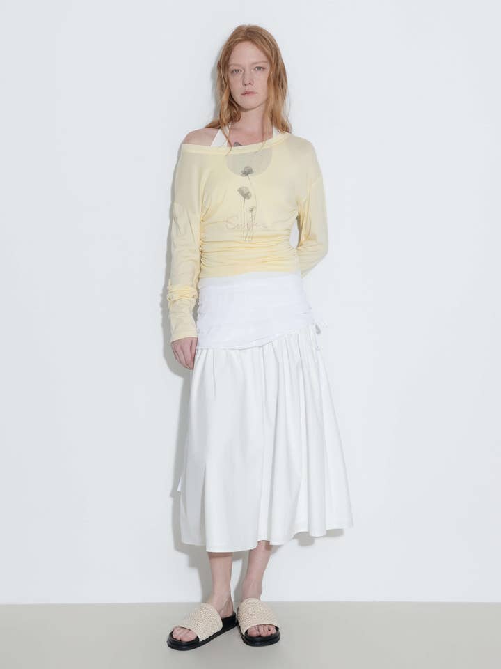 Trykt Tencel Langærmet Top for engroshandel hos CUBIC