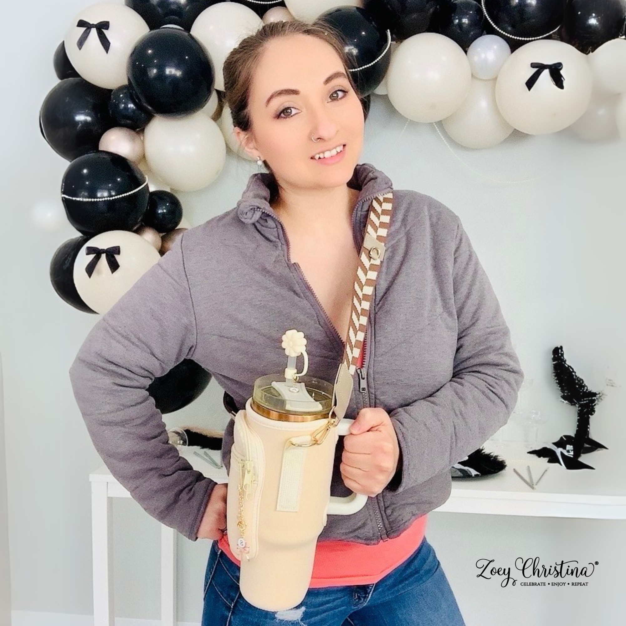 Zoey Christina - Wholesale Wallet - Unisex - Tumbler Carrier Crossbody Sling Bag – Interchangeable Strap6