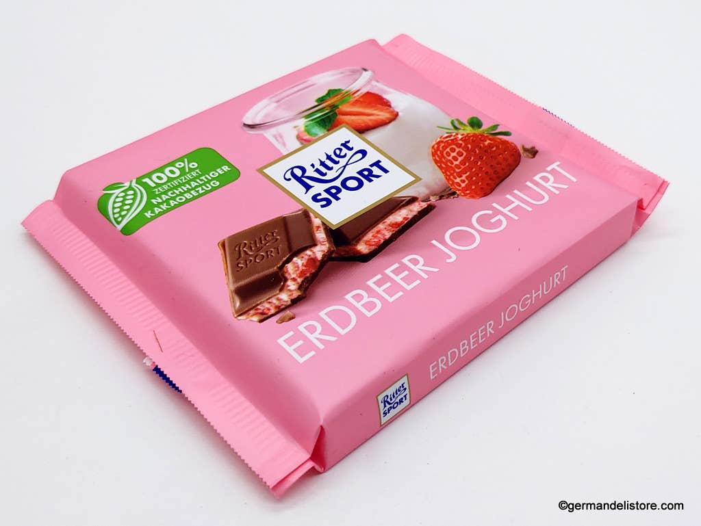 Phoenix Distributions - Wholesale Chocolate Bar - RITTER SPORT Erdbeer Joghurt 100 gramm 12 count1