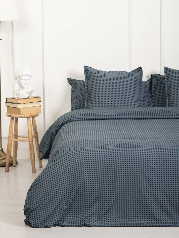 Jersey cotton duvet cover - Diari blue bedding for wholesale by SISOMDOS
