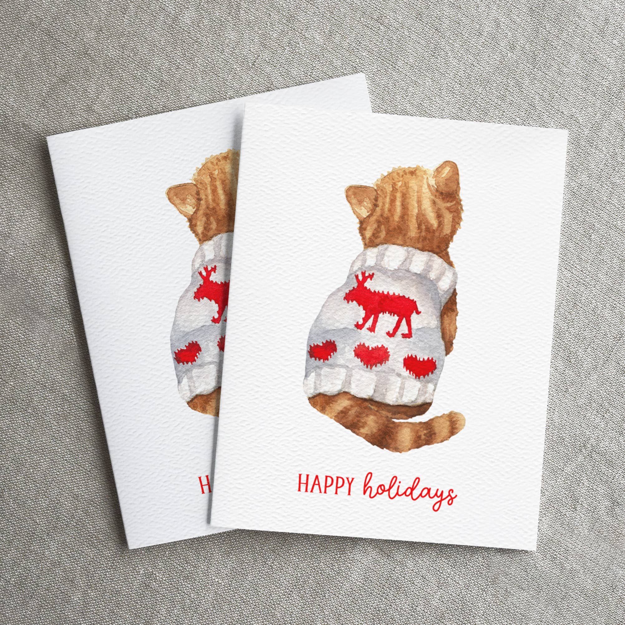 Blue Thistle - Wholesale Christmas Card - Happy Holidays Card, Christmas Cat Card, Cute Holiday Card2