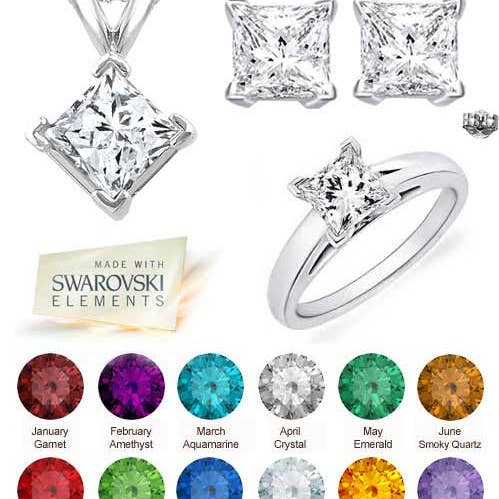 Conjunto de Pendente Minimalista Swarovski Prateado + RING por atacado de Glimmering Handmade