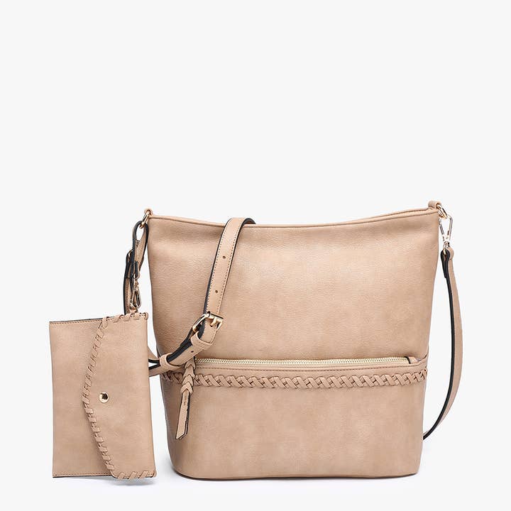 Jen & Co. - Wholesale Shoulder Bag - Women's - M2442 Cynthia Distressed Whipstitch Hobo w/ Wristlet5