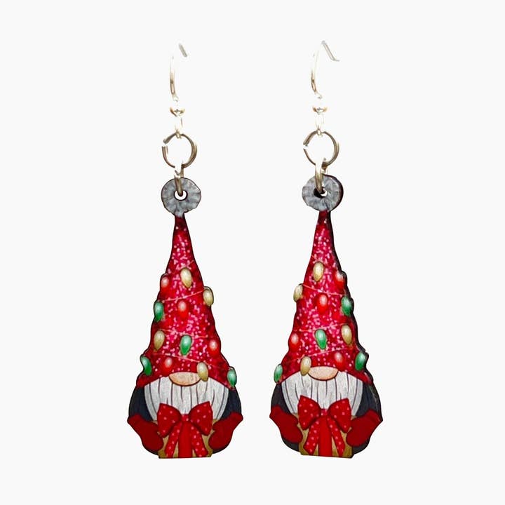 Christmas Gnome Earrings for wholesale by Green Tree Jewelry