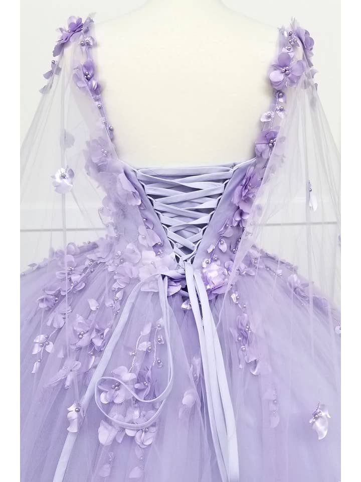 Chicas - Venta al por mayor Vestido de fiesta - Mujer - Vestido de Quinceañera con Flores y Capa Dividida CHF301819