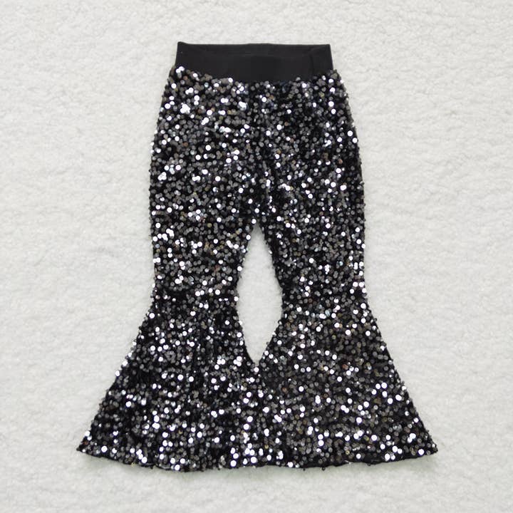 Aier Wholesale - Wholesale Pants - Kids - Baby Girls Toddler Brithday Party Sequin Bell Bottom Pants