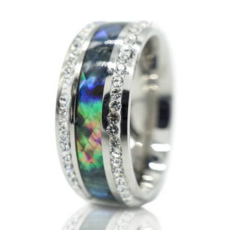 Anello con conchiglia di abalone cristallo per la vendita all'ingrosso da parte di Bean & Vanilla