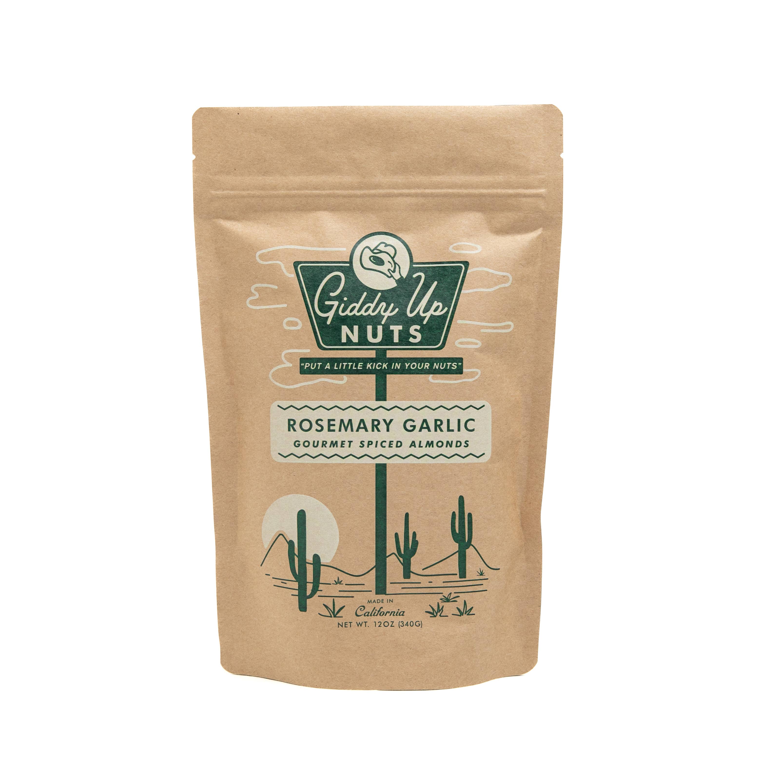 Giddy Up Nuts - Vendita all'ingrosso Frutta secca - 12 oz Mandorle all'aglio al rosmarino1