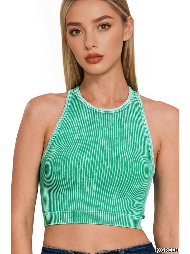 42POPS – Großhandel Tanktop – Damen – .Gewaschene Rippennaht nahtloses Halterneck-Crop-Top17